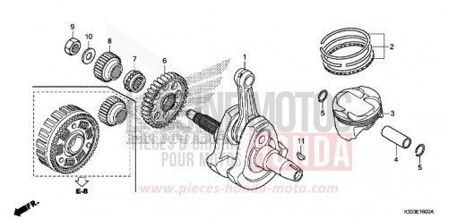 ALBERO MOTORE/PISTONE CBR250RG di 2016